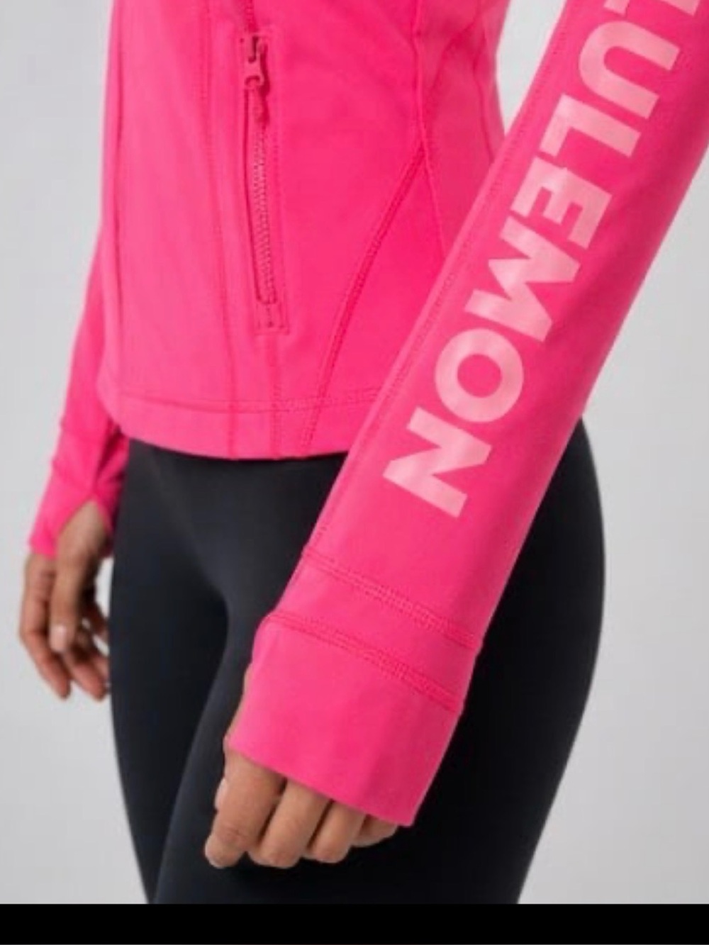 Lululemon Define Jacket Pink Disney Mickey Logo Size 2 Thumbholes - Picture 3 of 12